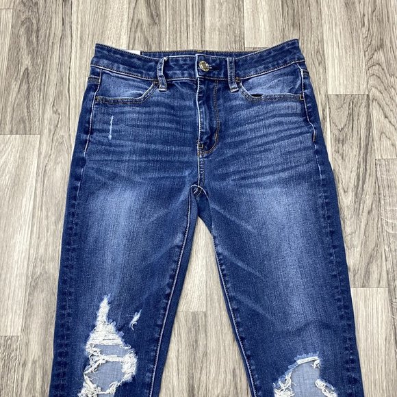 AMERICAN EAGLE Level Stretch Hi Rise Jegging Blue Denim Jeans Women's Size 2 R - Picture 4 of 12